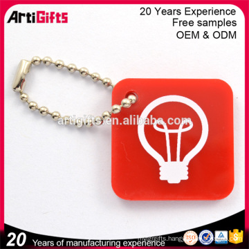 Classic style red plastic rubber keyring keytag